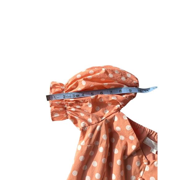 Caroline Constas Savannah Trad Cottagecore Puff Sleeve Polka Dot Dress Small - Picture 10 of 13